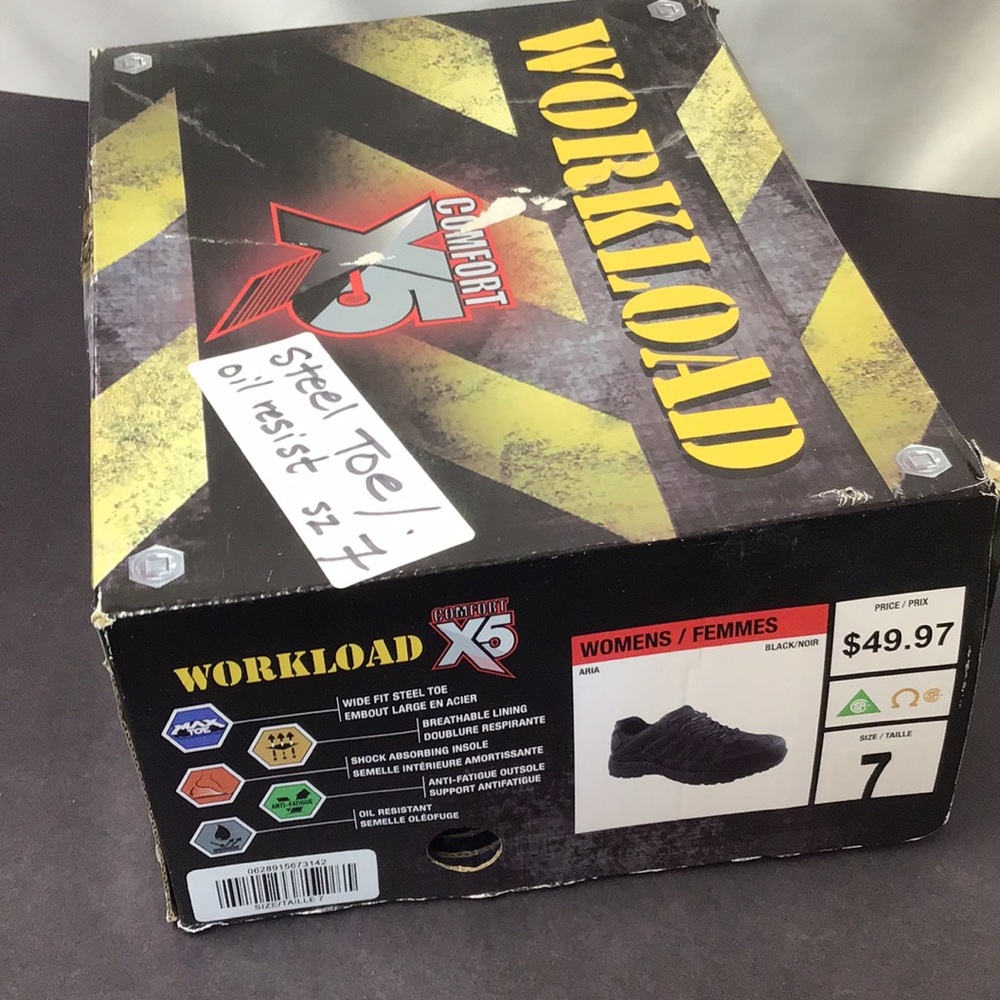 Workload Comfort X5 - Aria black steel toe work shoe Size 7 Barely worn heavy